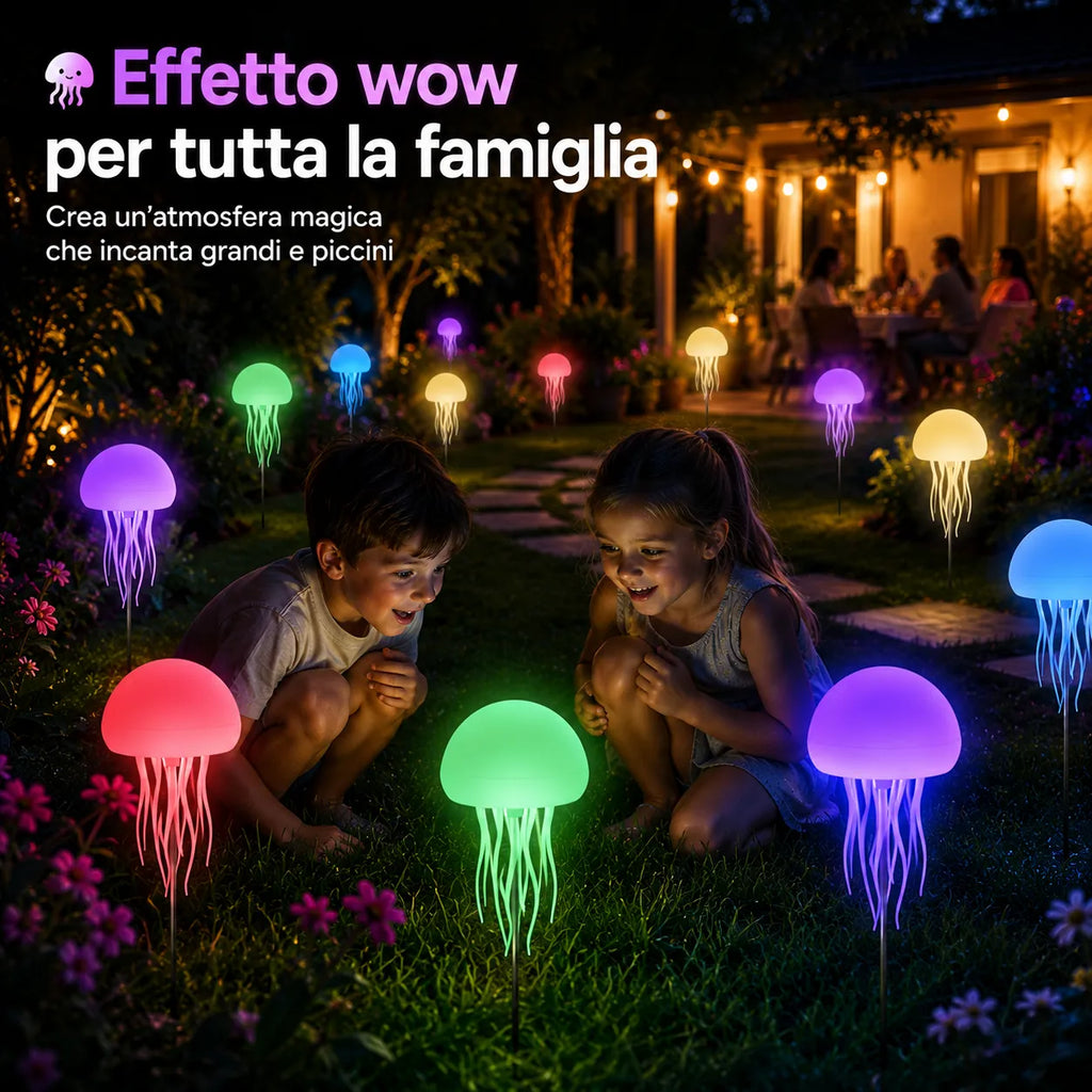 Lampada Medusa LED RGB Ricaricabile con Sensore Sonoro – Luce Innovativa Notturna Atmosfera Oceanica