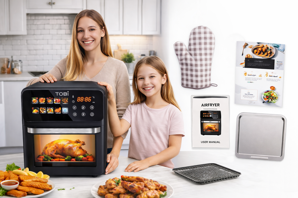 Friggitrice ad Aria 16L 2400W con Display Full Color Touch 12 Programmi Automatici  Forno Air Fryer Digitale XXL