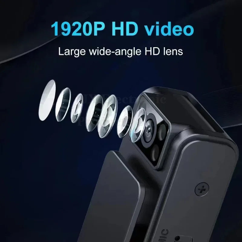 Mini Telecamera Tascabile WiFi 1080P con Visione Notturna – Videocamera Indossabile con Clip e Magnetica, Obiettivo Rotante Grandangolare, Registrazione Loop per Sicurezza, Auto e Uso Quotidiano