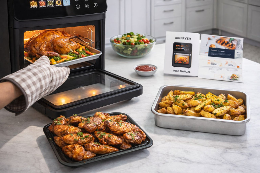 Friggitrice ad Aria 16L 2400W con Display Full Color Touch 12 Programmi Automatici  Forno Air Fryer Digitale XXL