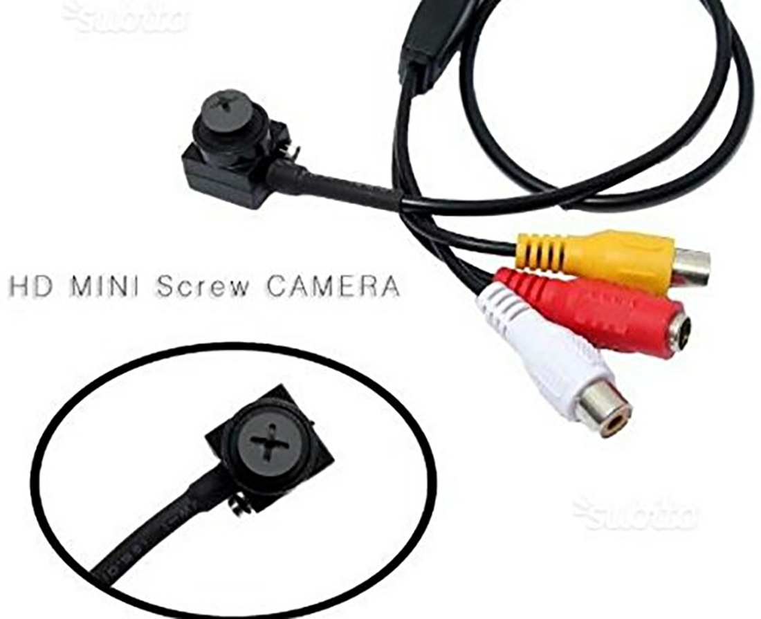 Mini videocamera spia,microcamera cimice vite perno bullone nera nero spy Cam
