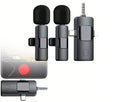 Microfono Lavalier Wireless 3 in 1 - Compatibile con iPhone, iPad, Android, Fotocamera, Riduzione del Rumore, Microfono per Vlog, TikTok, YouTube Live Stream
