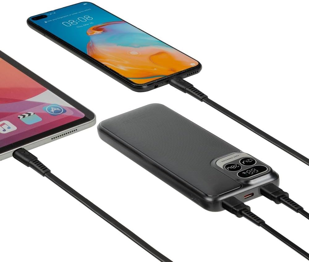 Power Bank 15000mAh 66W con Display LED e 4 Cavi Integrati