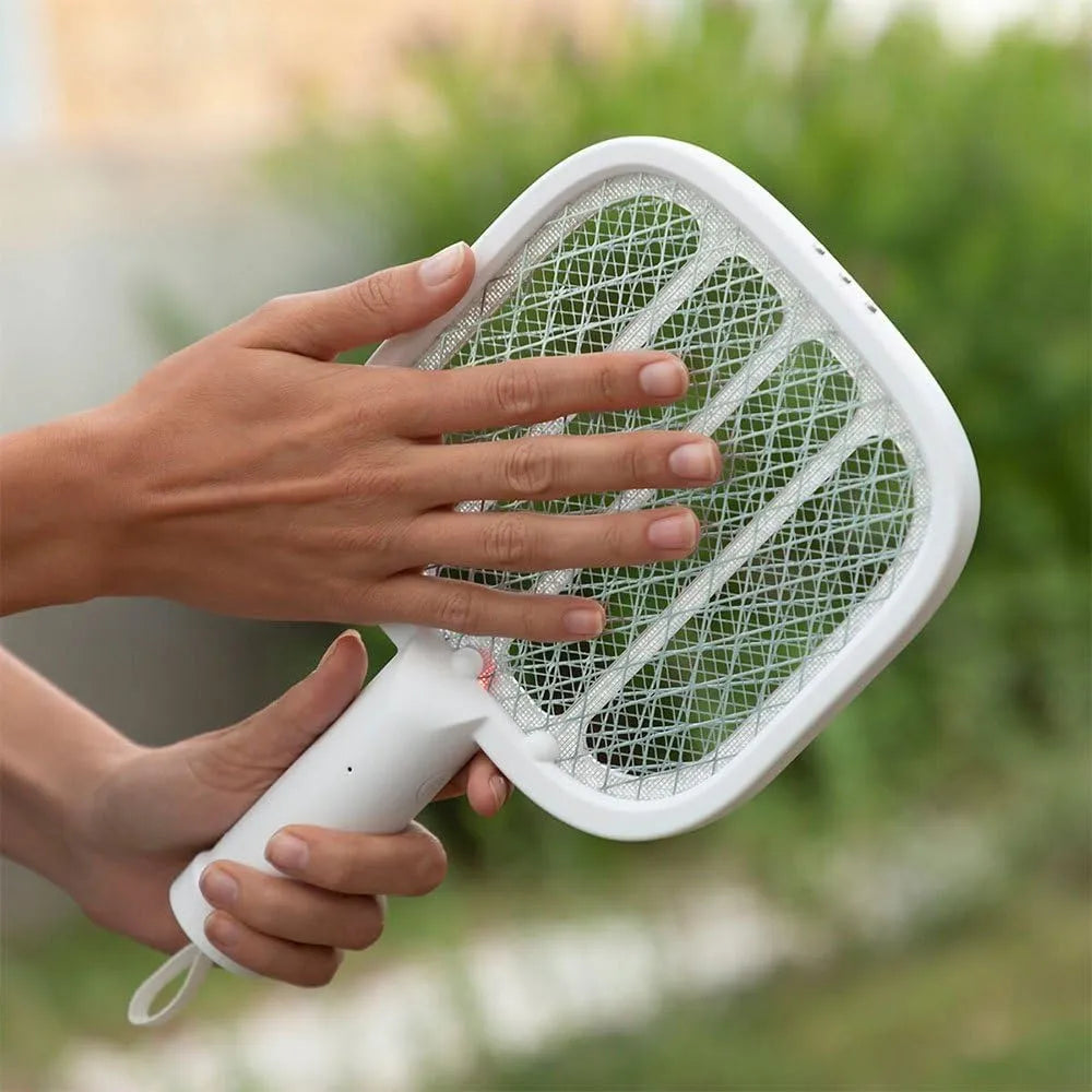 Lampada antizanzare e Racchetta Elettrica per Insetti Ricaricabile 2 in 1