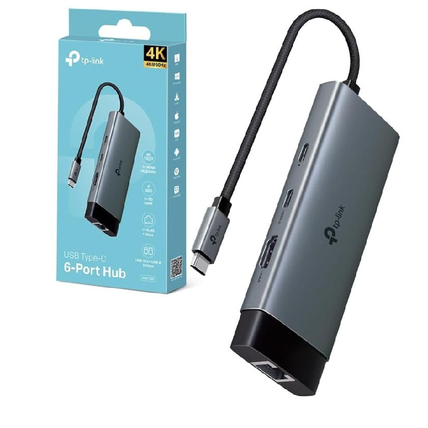UH6120C Hub USB C 6 in 1, HDMI 4K@60Hz, Gigabit Ethernet TP-Link Showroom viveresmart.store & augmentedrealityoffers.com - P. IVA 02867250694 - DI PENTA ALESSIO - VIALE NETTUNO 167, 66023, FRANCAVILLA AL MARE (CH) - REA CH-438573