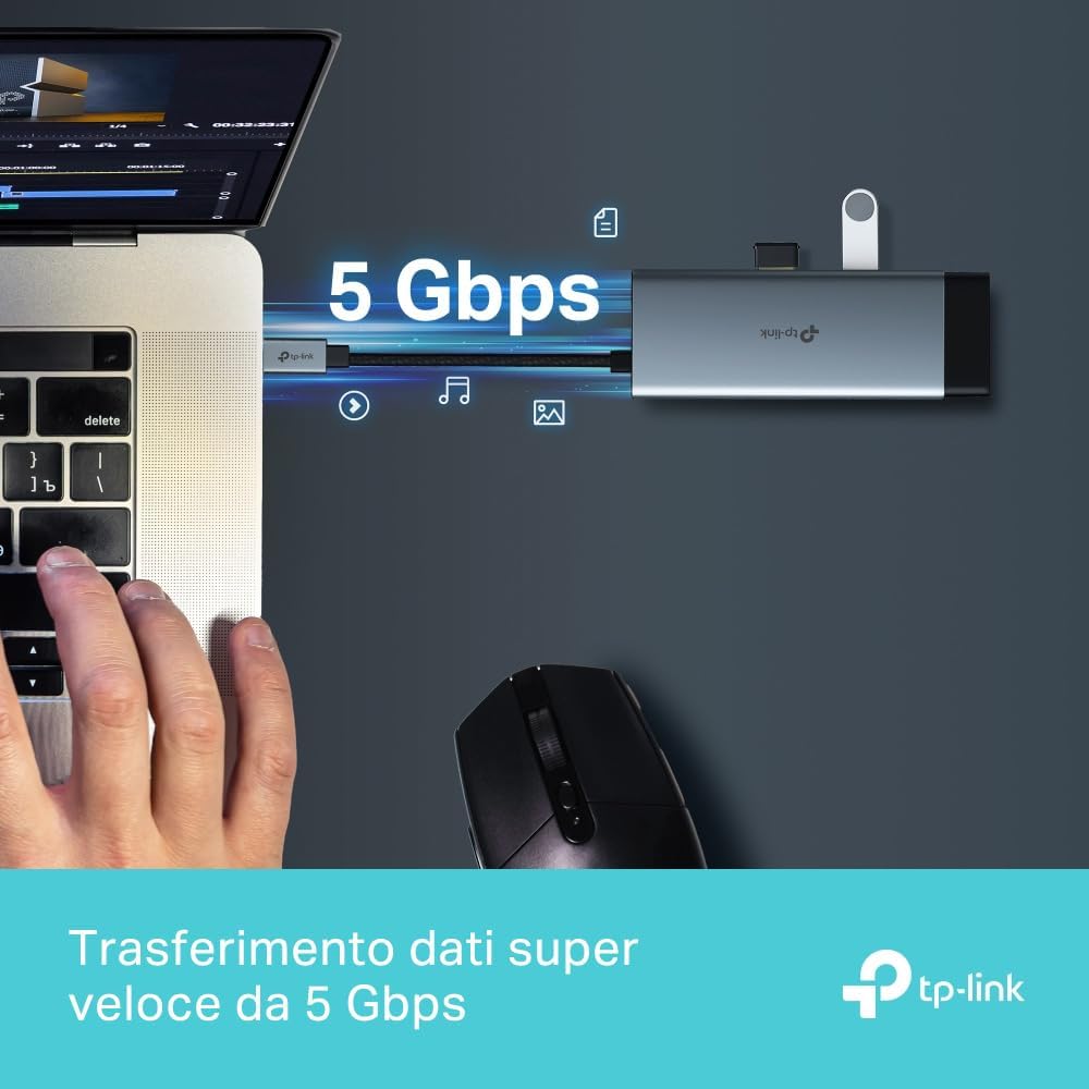UH6120C Hub USB C 6 in 1, HDMI 4K@60Hz, Gigabit Ethernet TP-Link Showroom viveresmart.store & augmentedrealityoffers.com - P. IVA 02867250694 - DI PENTA ALESSIO - VIALE NETTUNO 167, 66023, FRANCAVILLA AL MARE (CH) - REA CH-438573