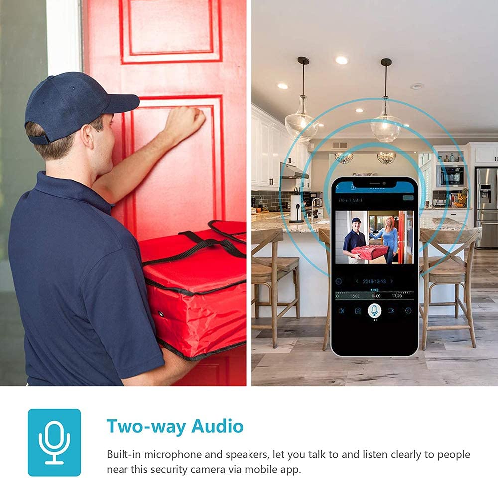 Telecamera di sicurezza WiFi per esterni 1080P Camera Night Vision Audio a due vie Storage allarme di rilevamento del movimento