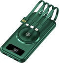 Power Bank wireless con grande capacità di 20000 mAh, alimentatore mobile con cavo integrato a ricarica rapida