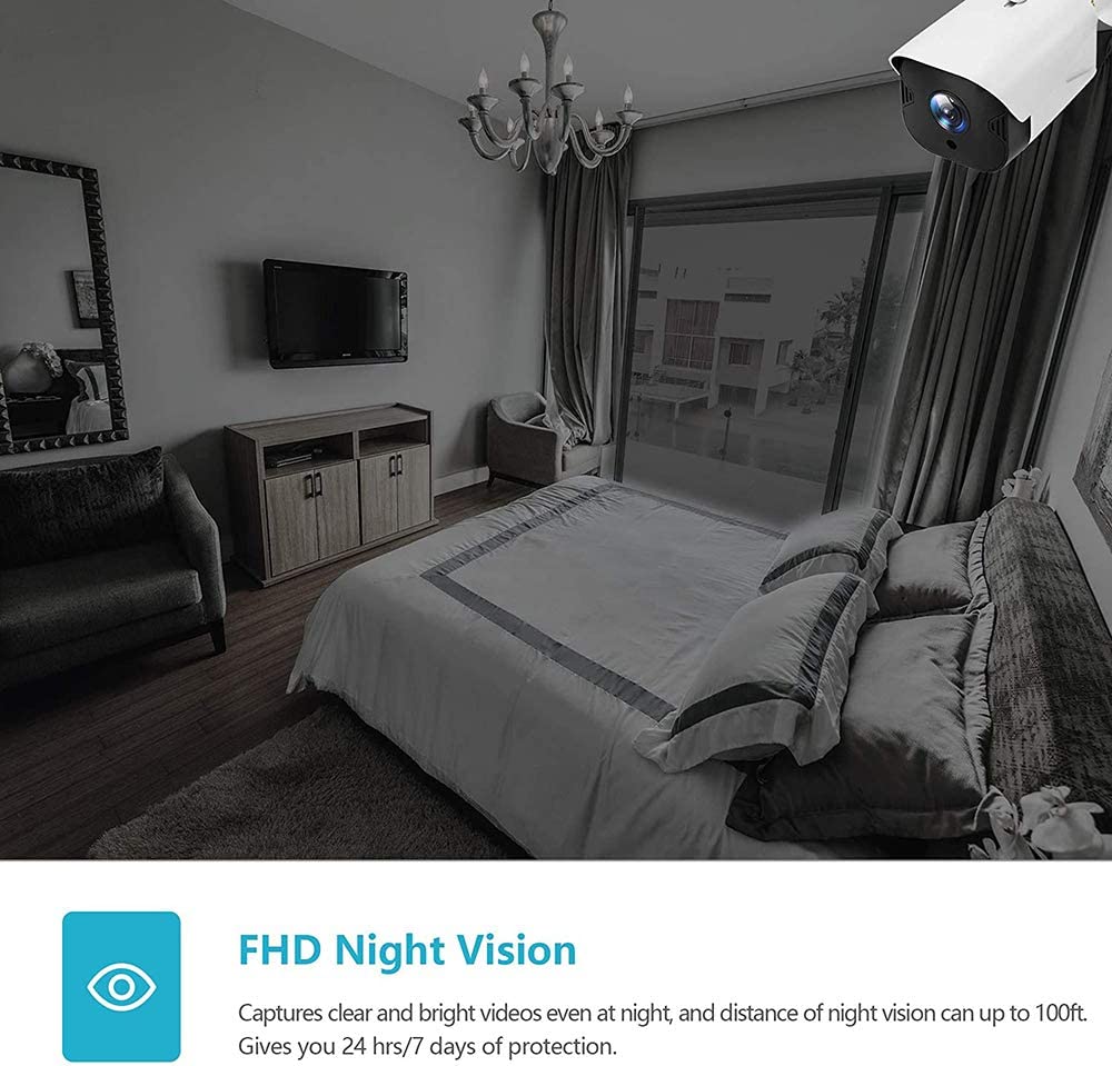 Telecamera di sicurezza WiFi per esterni 1080P Camera Night Vision Audio a due vie Storage allarme di rilevamento del movimento