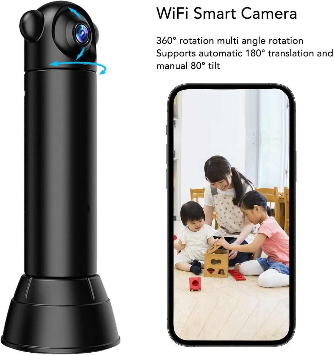 Camera 1080p wifi smart camera telecomando senza fili visione notturna 360° smart camera per la casa