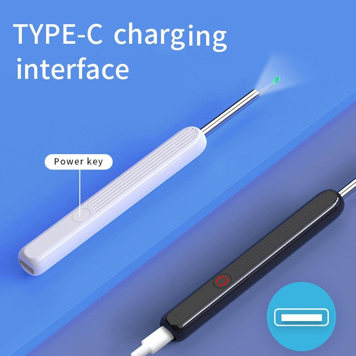 Kit di Pulizia delle Orecchie con Fotocamera HD 1080P, 4 Modalità di Luce e Ricarica USB