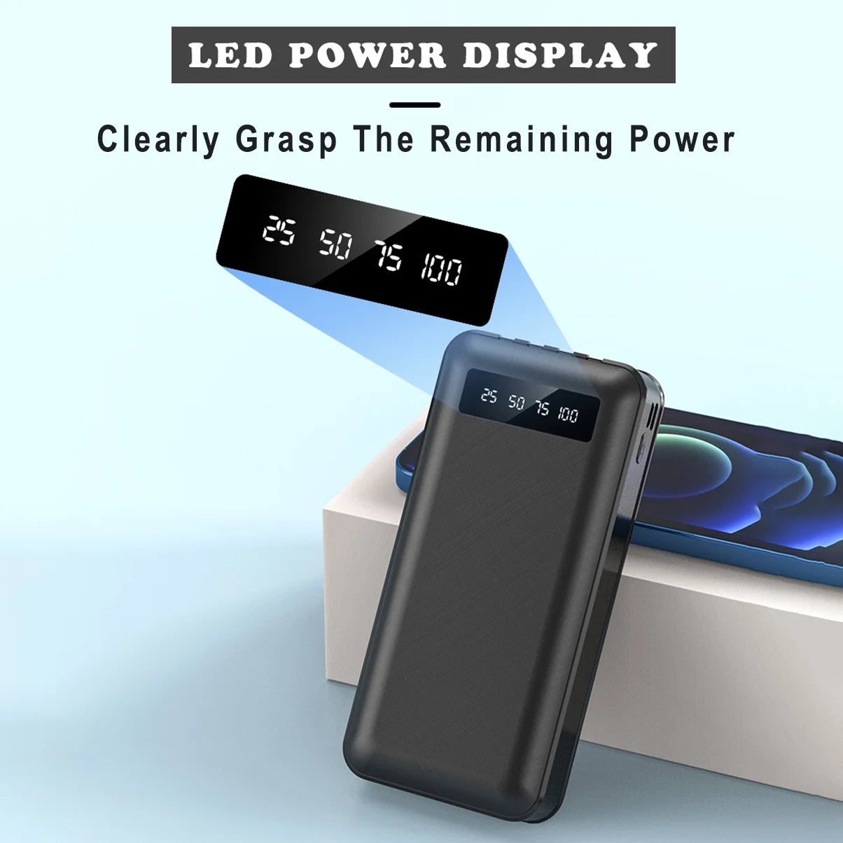 Power Bank Portatile 20.000 mAh – Ricarica Rapida 15W, Compatibile con Smartphone, Tablet, Smartwatch e Altri Dispositivi USB