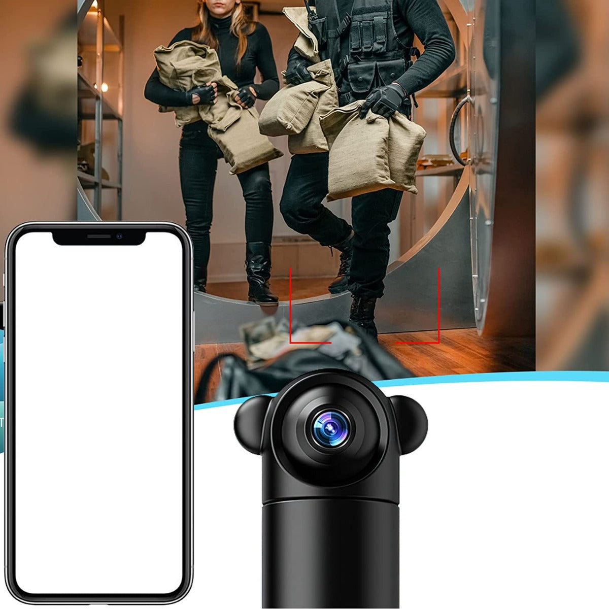 Camera 1080p wifi smart camera telecomando senza fili visione notturna 360° smart camera per la casa