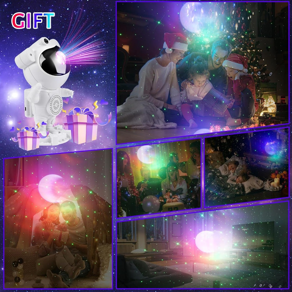 Lampada proiettore astronauta cielo stellato galassia luce notturna con audio bluetooth timer e telecomando per bambini e adulti