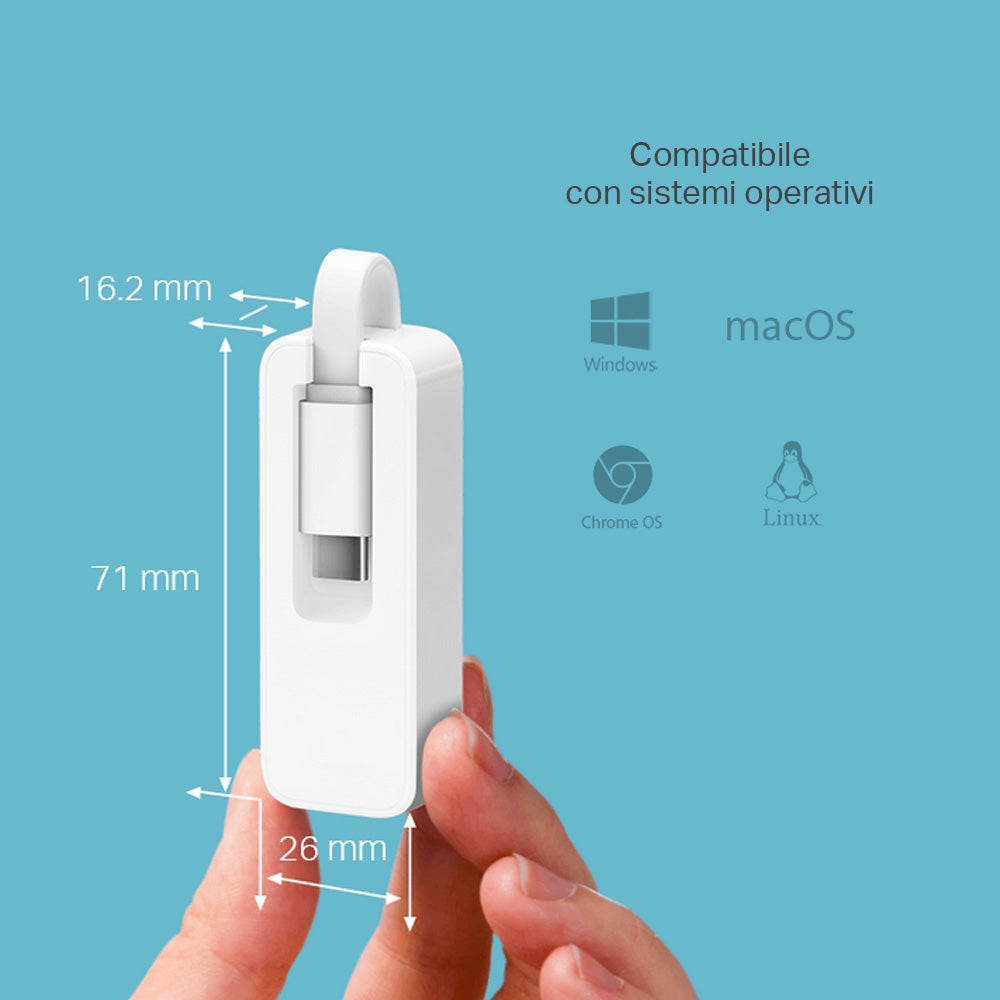 UE300C Adattatore di Rete da USB 3.0 Type C a Gigabit Ethernet TP-Link Showroom viveresmart.store & augmentedrealityoffers.com - P. IVA 02867250694 - DI PENTA ALESSIO - VIALE NETTUNO 167, 66023, FRANCAVILLA AL MARE (CH) - REA CH-438573