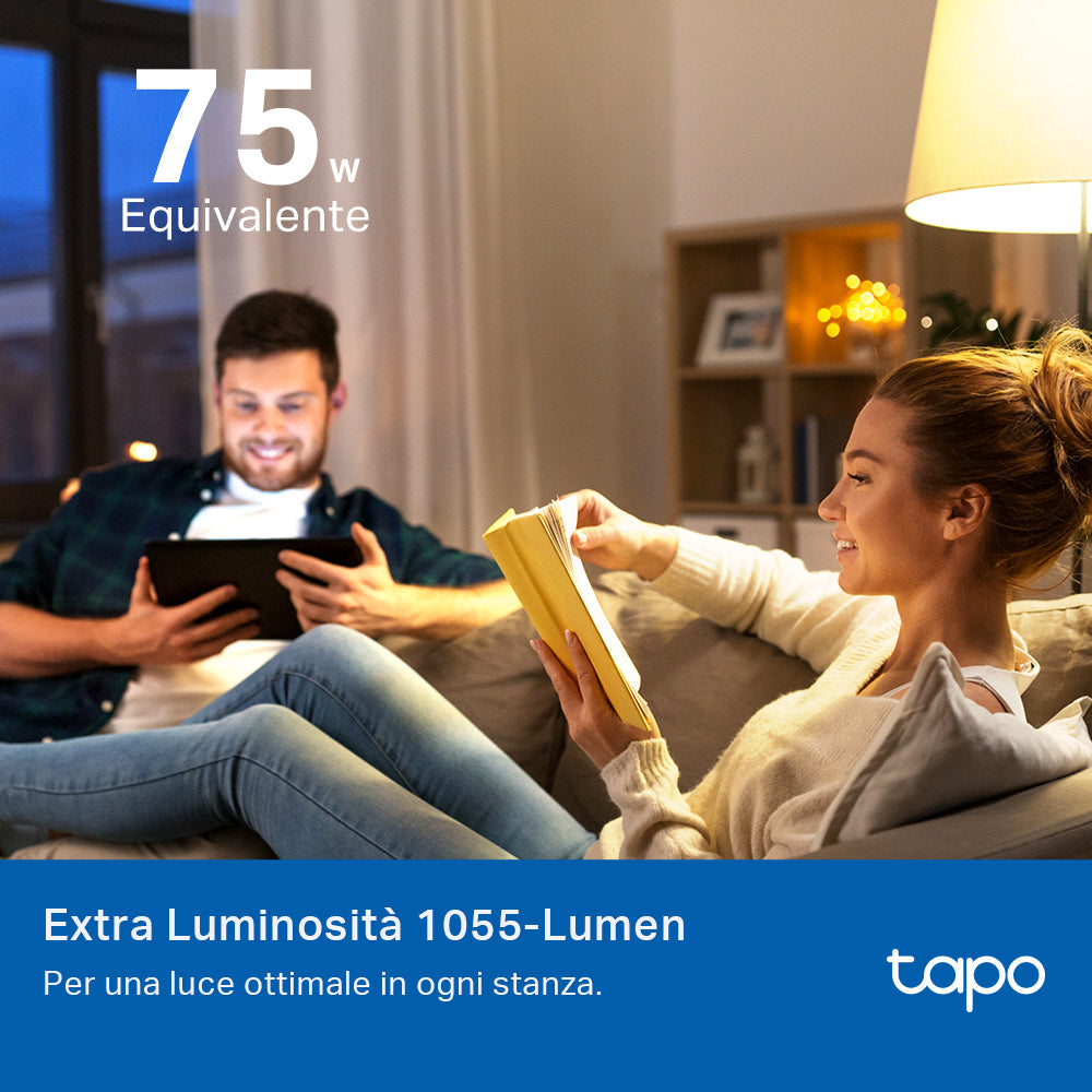 Tapo L535E Lampadina LED Smart Wi-Fi Multicolore E27, Extra-Luminosa, Controllo Vocale con Alexa, Certificata Matter