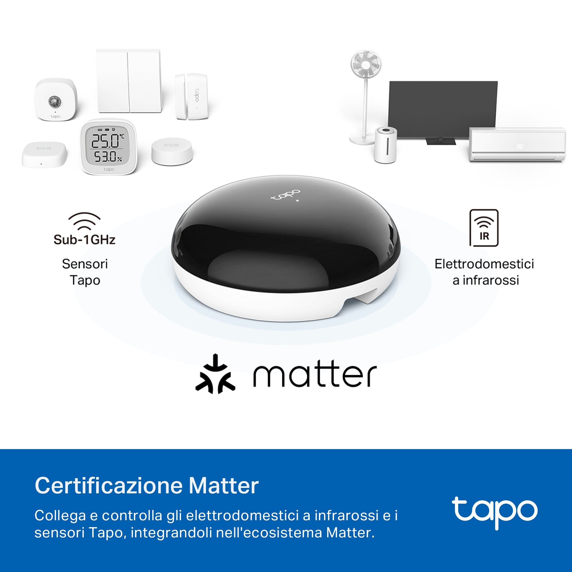 Tapo H110 Smart Hub& IoT Hub, Telecomando Universale Intelligente All-in-One