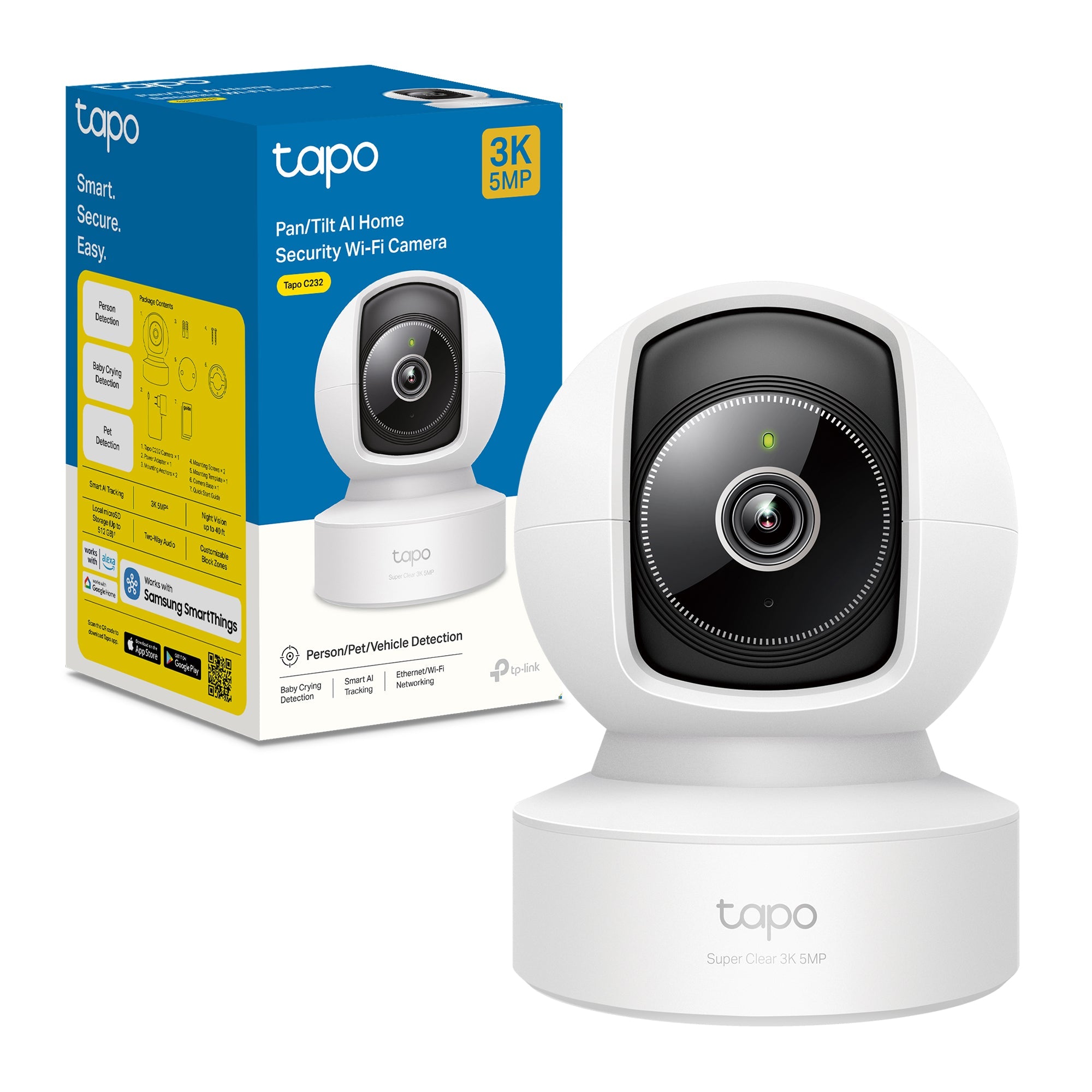 Tapo C232 Telecamera Wi-Fi Interno 3K 5MP, 360° Visuale, Porta Ethernet TP-Link Showroom viveresmart.store & augmentedrealityoffers.com - P. IVA 02867250694 - DI PENTA ALESSIO - VIALE NETTUNO 167, 66023, FRANCAVILLA AL MARE (CH) - REA CH-438573
