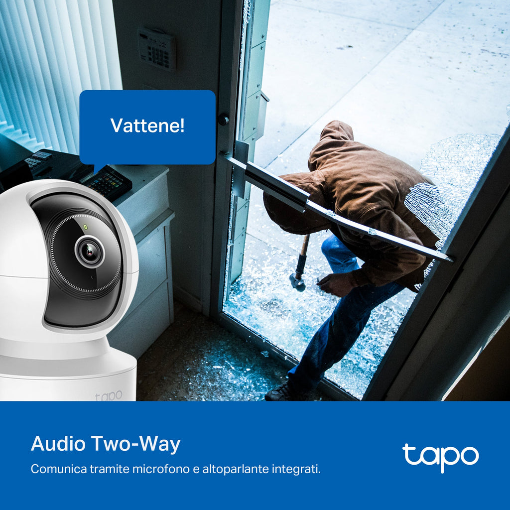 Tapo C232 Telecamera Wi-Fi Interno 3K 5MP, 360° Visuale, Porta Ethernet TP-Link Showroom viveresmart.store & augmentedrealityoffers.com - P. IVA 02867250694 - DI PENTA ALESSIO - VIALE NETTUNO 167, 66023, FRANCAVILLA AL MARE (CH) - REA CH-438573