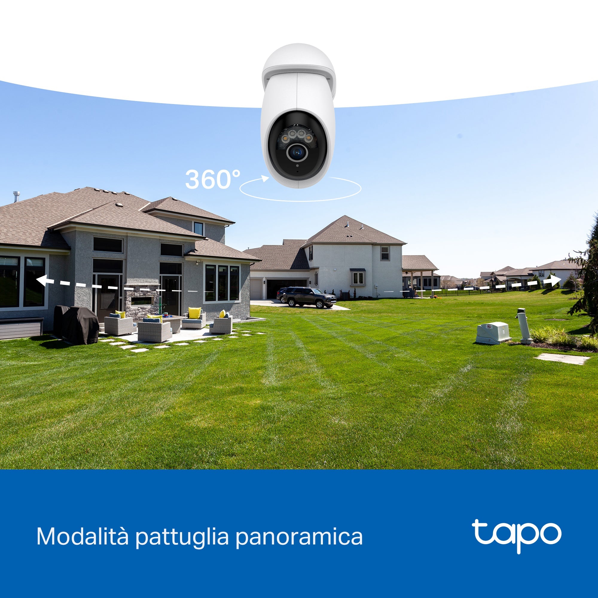 Tapo C560WS Telecamera Wi-Fi Esterno 4K 8MP, 360° Visuale, Visione Notturna a Colori Starlight, Wi-Fi/Ethernet, ⚠️Non a batteria TP-Link Showroom viveresmart.store & augmentedrealityoffers.com - P. IVA 02867250694 - DI PENTA ALESSIO - VIALE NETTUNO 167, 66023, FRANCAVILLA AL MARE (CH) - REA CH-438573
