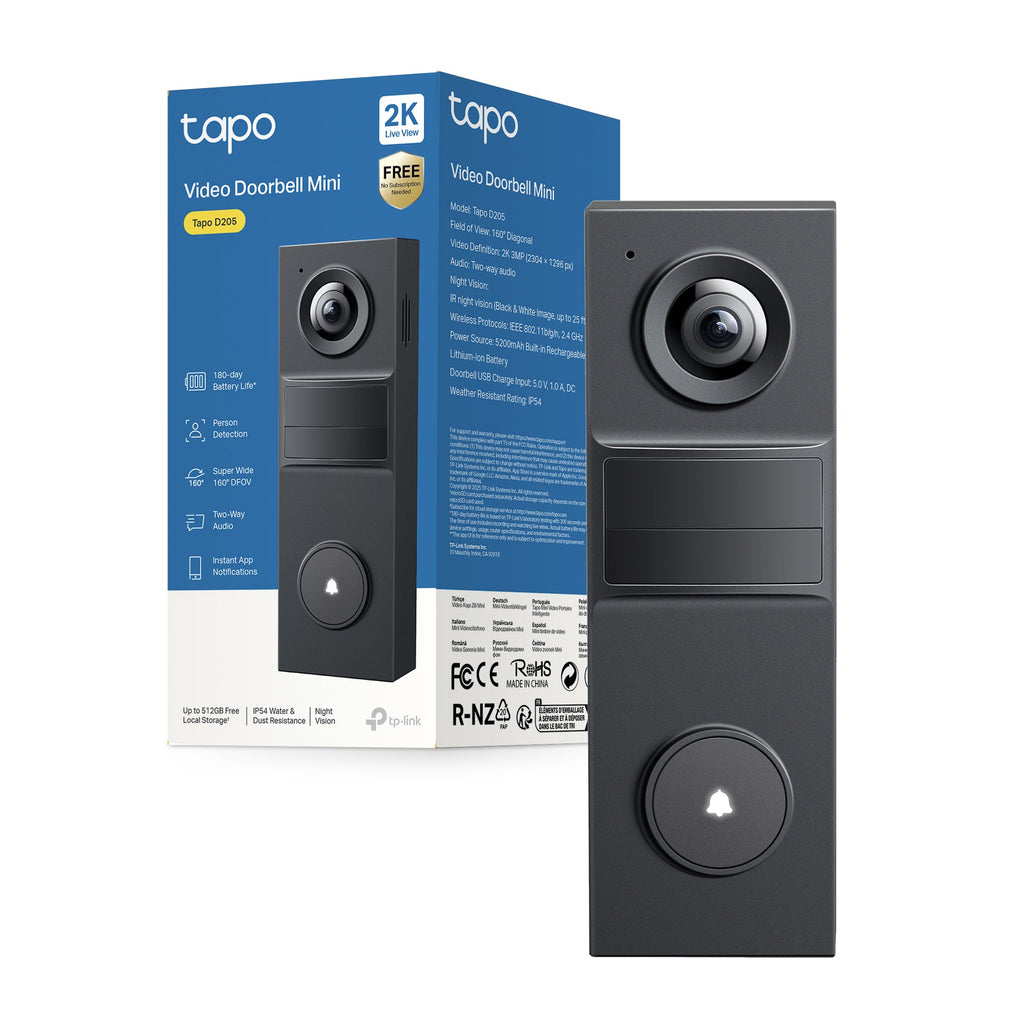 Tapo D205 Video Campanello 2K 3MP, Visione Notturna, Batteria 5200mAh TP-Link Showroom viveresmart.store & augmentedrealityoffers.com - P. IVA 02867250694 - DI PENTA ALESSIO - VIALE NETTUNO 167, 66023, FRANCAVILLA AL MARE (CH) - REA CH-438573