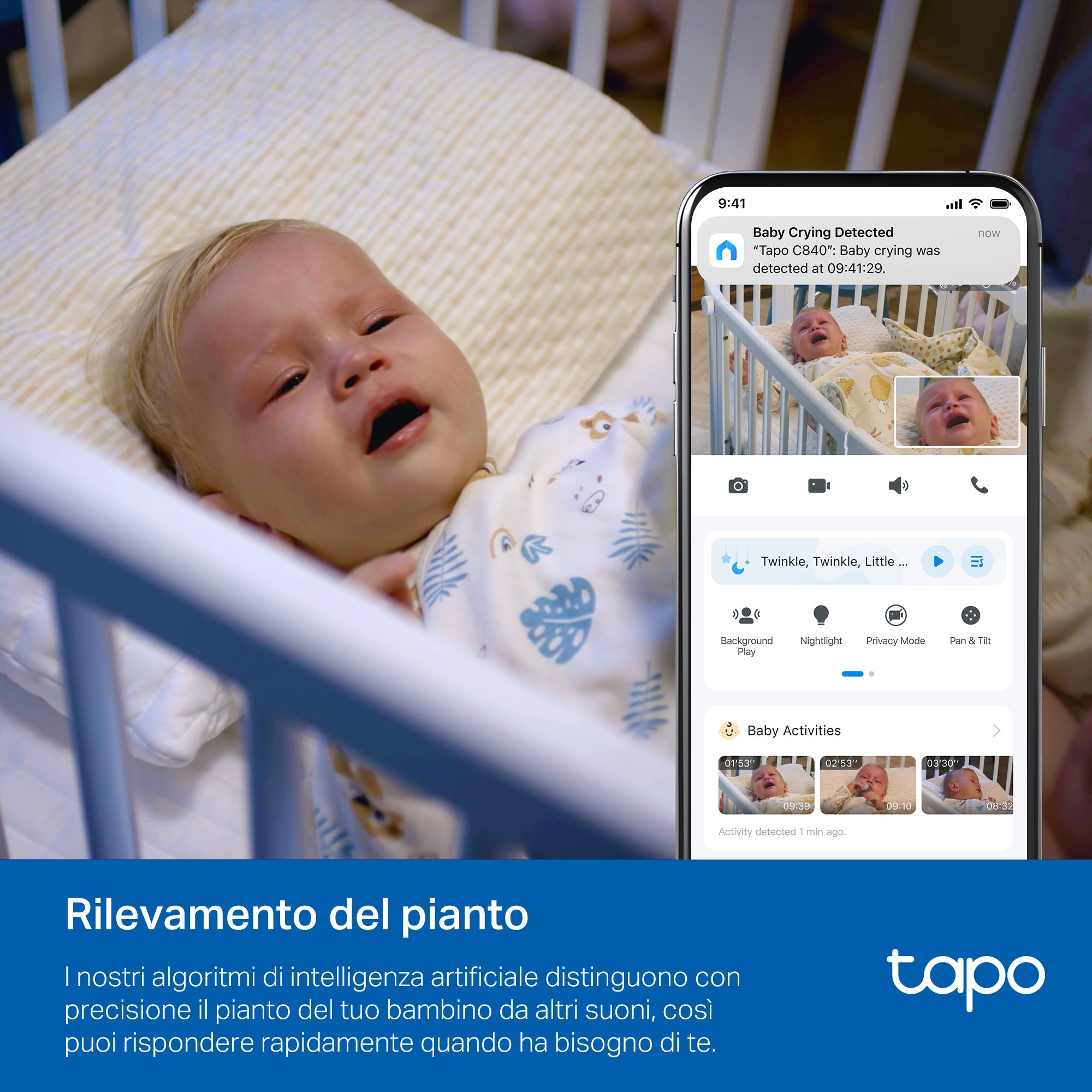 Tapo C840 Baby Monitor, Telecamera Wi-Fi Interno 4MP+2MP Doppia Lente, Visione Notturna e Allarme Urlo TP-Link Showroom viveresmart.store & augmentedrealityoffers.com - P. IVA 02867250694 - DI PENTA ALESSIO - VIALE NETTUNO 167, 66023, FRANCAVILLA AL MARE (CH) - REA CH-438573