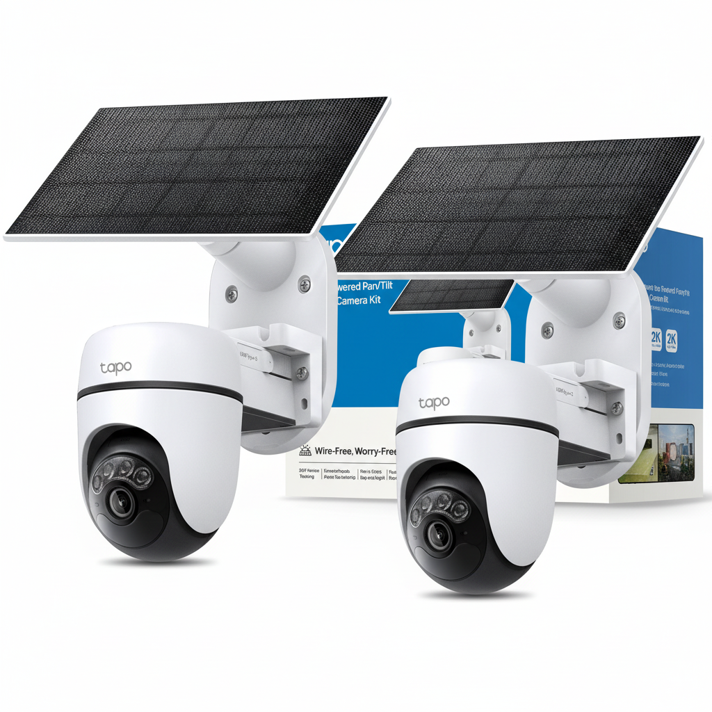 Tapo C610 KIT Telecamera WiFi Esterno 2K 3MP Senza Fili con Pannello Solare, 360° PTZ, Batteria 6700mAh, 2pz