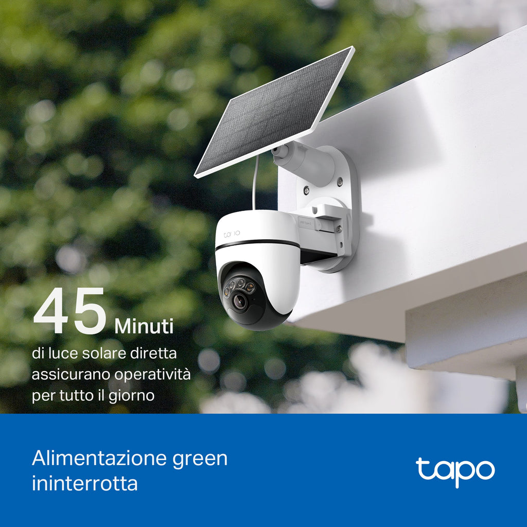 Tapo C610 KIT Telecamera WiFi Esterno 2K 3MP Senza Fili con Pannello Solare, 360° PTZ, Batteria 6700mAh, 2pz