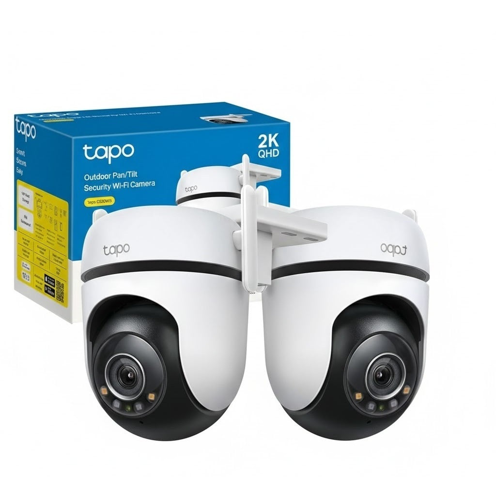 Tapo C520WS Telecamera Wi-Fi Esterno 2K 4MP, 360° Visuale, Visione Notturna a Colori Starlight, Wi-Fi/Ethernet, 2pz, ⚠️Non a batteria