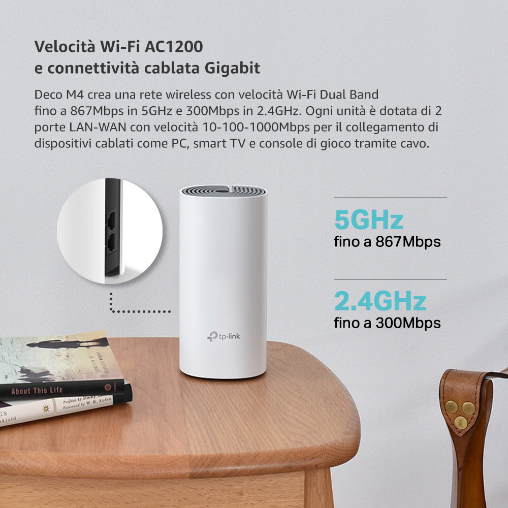 Deco M4 Sistema Mesh Wi-Fi AC1200Mbps, 3pz