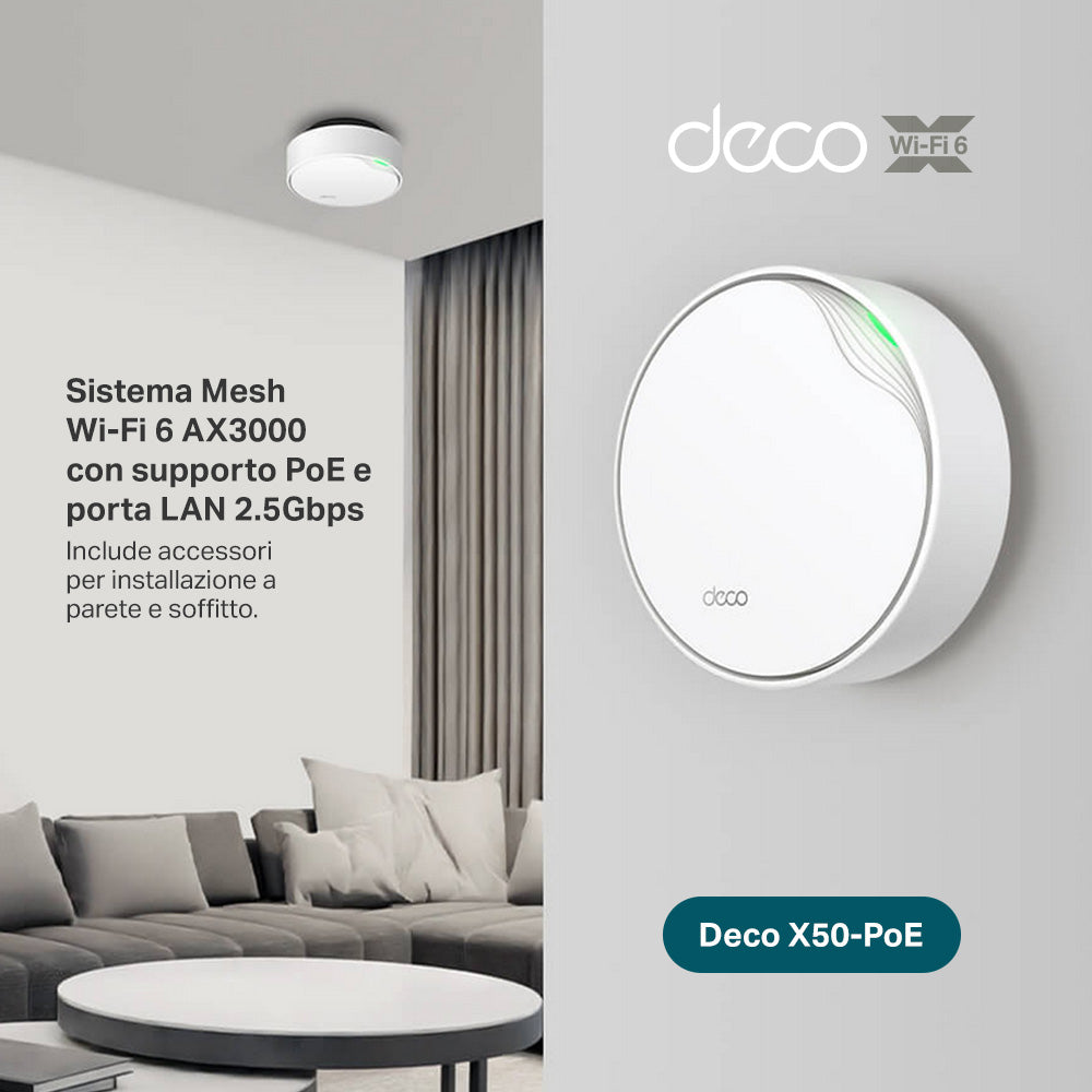 Deco X50-PoE Sistema Mesh Wi-Fi 6 AX3000Mbps, 3pz