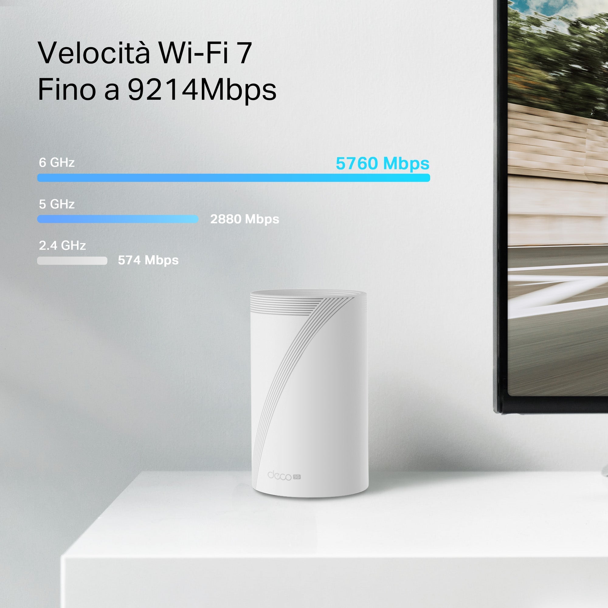 Deco BE65-5G Router 5G Mesh Wi-Fi 7 BE9300Mbps, 3 Porte 2.5Gbps
