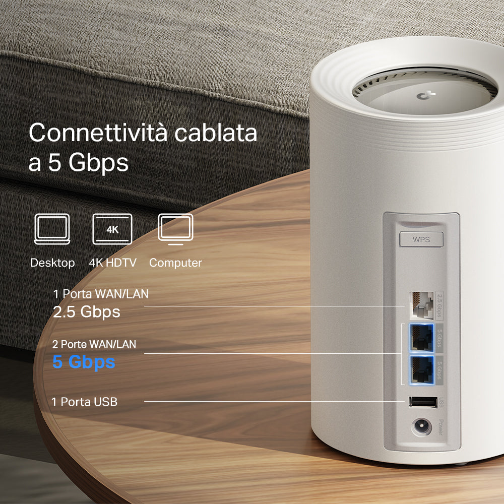 Deco BE65 Pro Sistema Mesh Wi-Fi 7 BE9300Mbps 2 Porte 5Gbps, 1pz TP-Link Showroom viveresmart.store & augmentedrealityoffers.com - P. IVA 02867250694 - DI PENTA ALESSIO - VIALE NETTUNO 167, 66023, FRANCAVILLA AL MARE (CH) - REA CH-438573