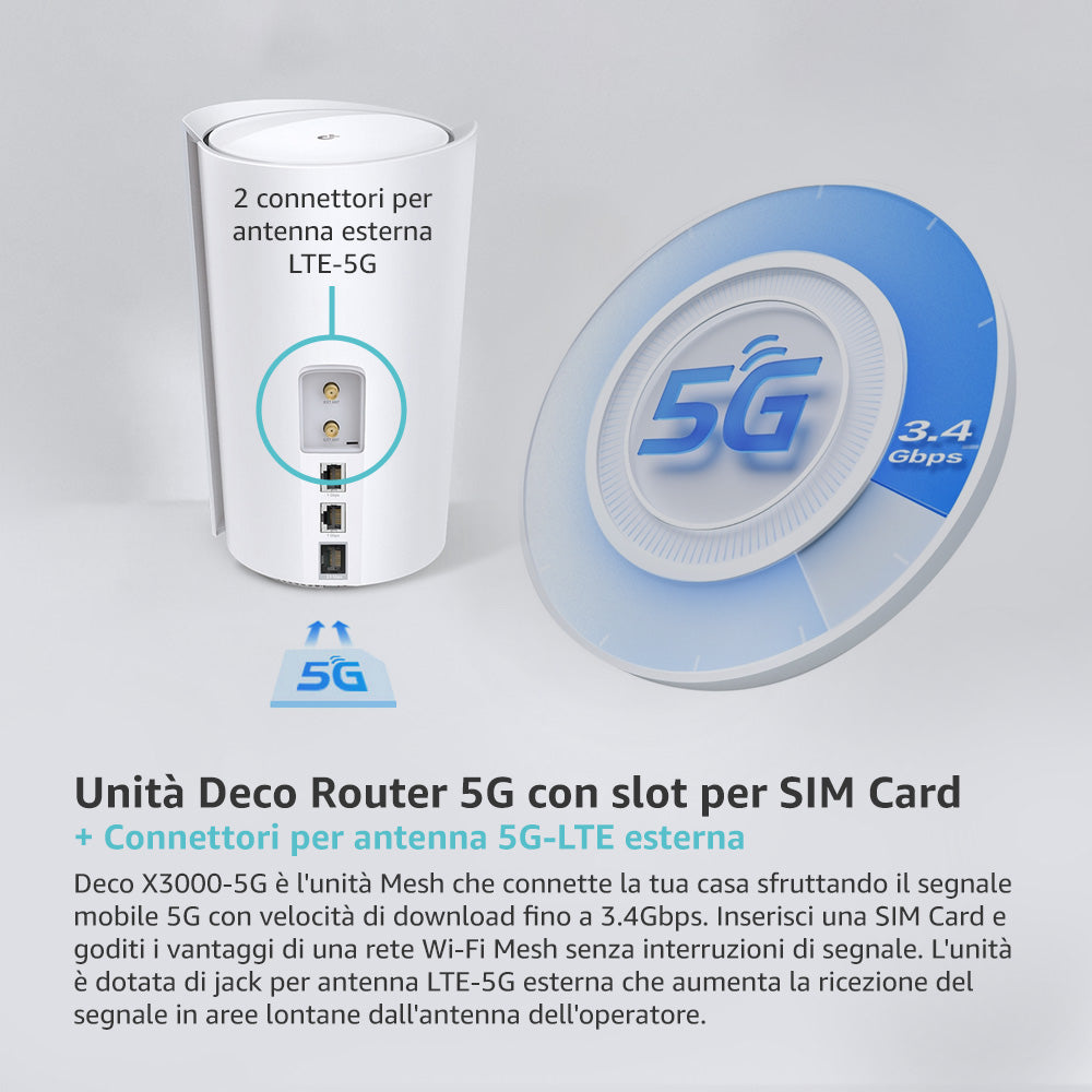 Deco X3000-5G Router 5G Mesh Wi-Fi 6 AX3000Mbps,  Porta 2.5G TP-Link Showroom viveresmart.store & augmentedrealityoffers.com - P. IVA 02867250694 - DI PENTA ALESSIO - VIALE NETTUNO 167, 66023, FRANCAVILLA AL MARE (CH) - REA CH-438573