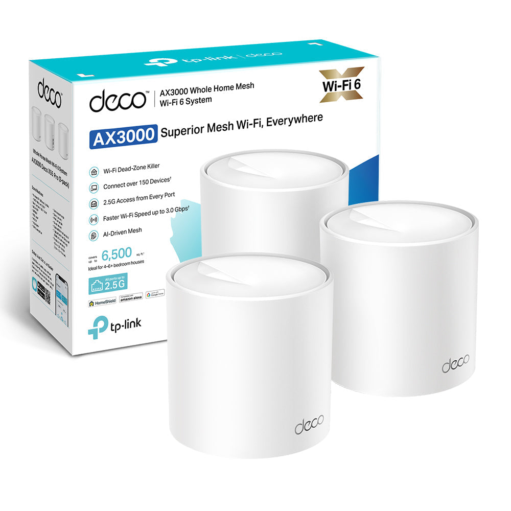 Deco X50 Pro Sistema Mesh Wi-Fi 6 AX3000Mbps 2 Porte 2.5Gbps, 3pz
