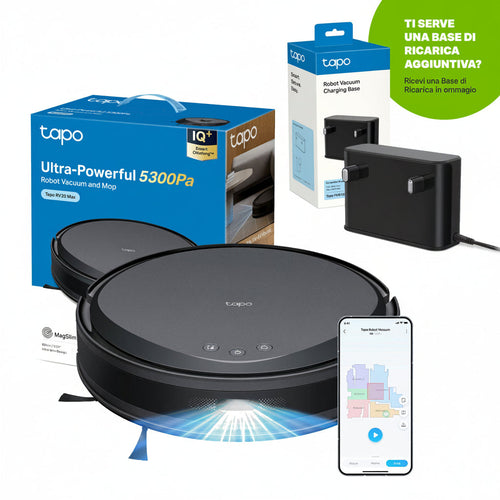 Tapo RV20 Max Robot Aspirapolvere, Navigazione LiDAR MagSlim, ⚠️Aggiungi la Base di Ricarica RVB102 al carrello TP-Link Showroom viveresmart.store & augmentedrealityoffers.com - P. IVA 02867250694 - DI PENTA ALESSIO - VIALE NETTUNO 167, 66023, FRANCAVILLA AL MARE (CH) - REA CH-438573