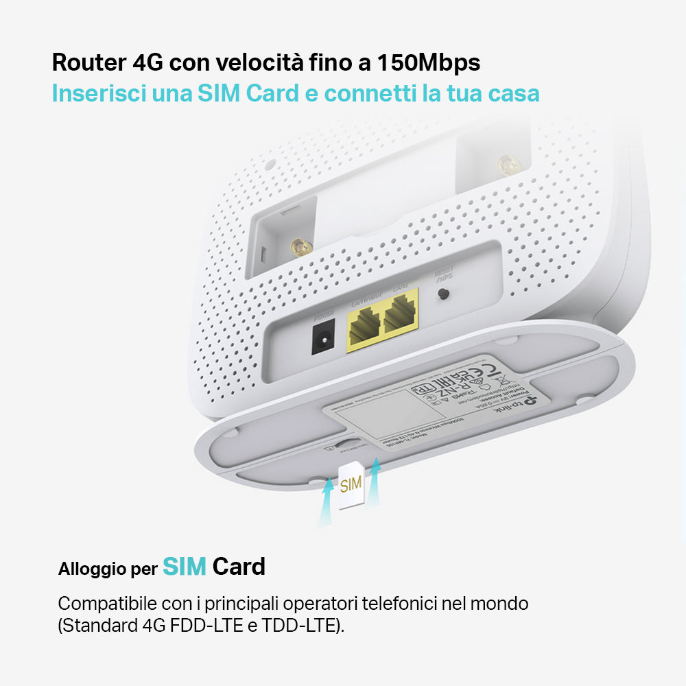 TL-MR105 Router WiFi con SIM 4G LTE CAT4 N300Mbps