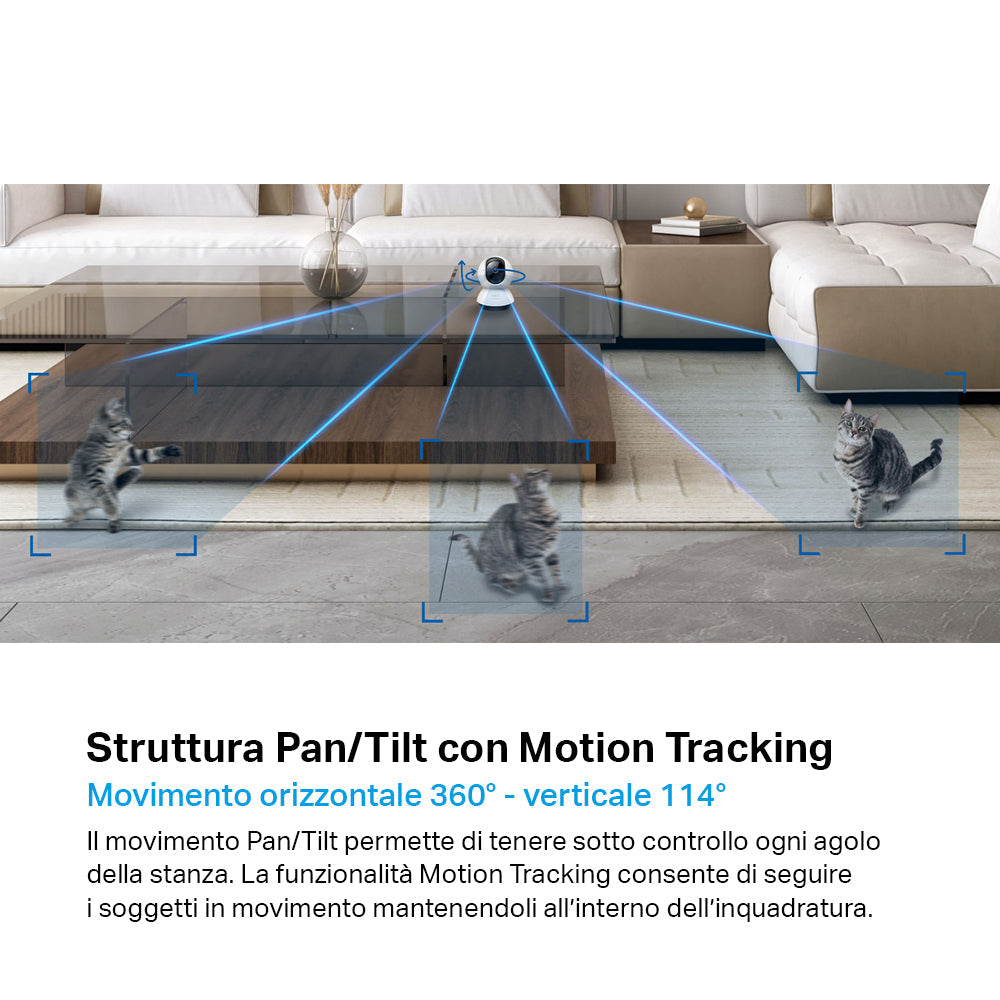 Tapo C220 Telecamera Wi-Fi Interno 2K 4MP, 360° Visuale