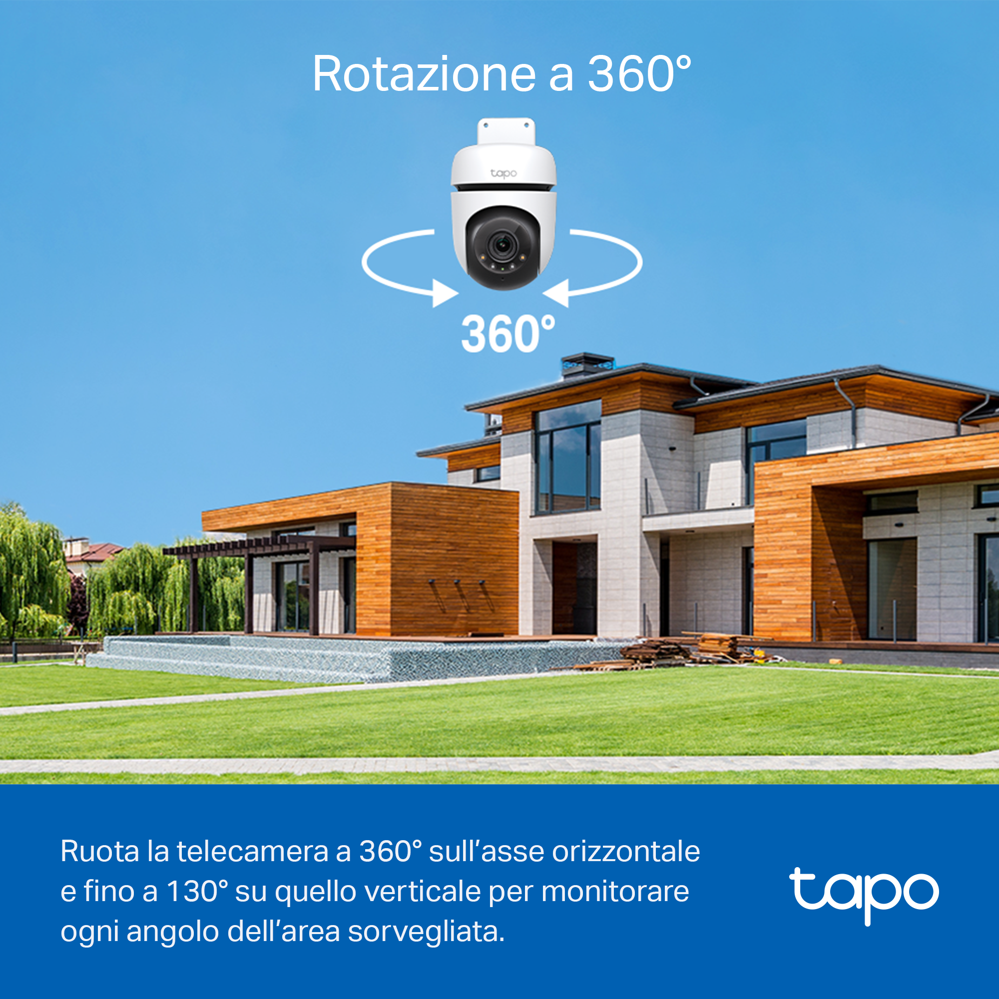 Tapo C510W Telecamera Wi-Fi Esterno 2K 3MP, 360° Visuale, Visione Notturna a Colori, ⚠️Non a batteria TP-Link Showroom viveresmart.store & augmentedrealityoffers.com - P. IVA 02867250694 - DI PENTA ALESSIO - VIALE NETTUNO 167, 66023, FRANCAVILLA AL MARE (CH) - REA CH-438573