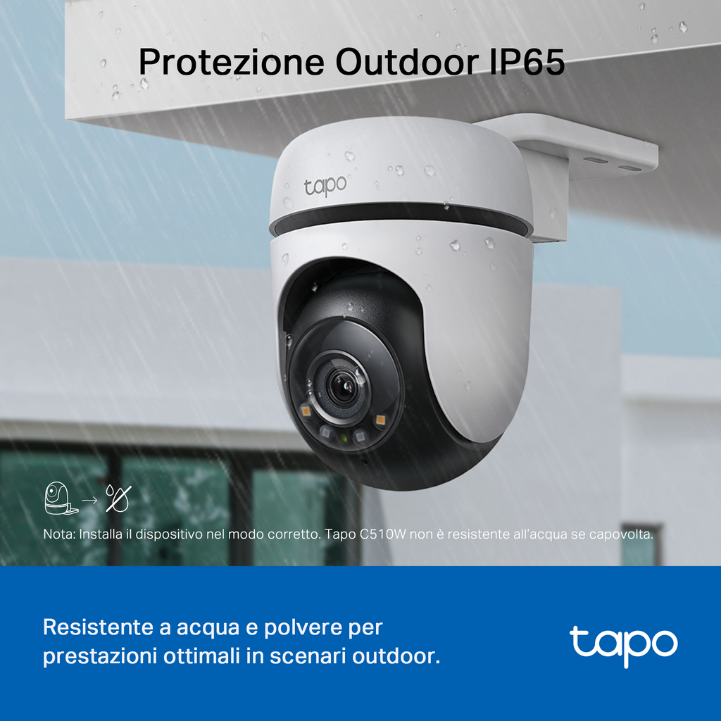 Tapo C510W Telecamera Wi-Fi Esterno 2K 3MP, 360° Visuale, Visione Notturna a Colori, ⚠️Non a batteria TP-Link Showroom viveresmart.store & augmentedrealityoffers.com - P. IVA 02867250694 - DI PENTA ALESSIO - VIALE NETTUNO 167, 66023, FRANCAVILLA AL MARE (CH) - REA CH-438573