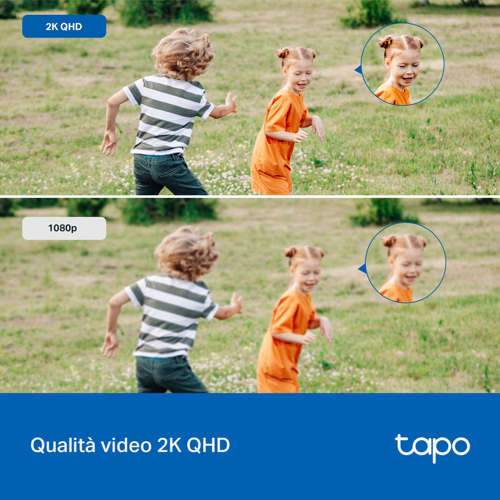 Tapo C520WS Telecamera Wi-Fi Esterno 2K 4MP, 360° Visuale, Visione Notturna a Colori Starlight, Wi-Fi/Ethernet, 2pz, ⚠️Non a batteria