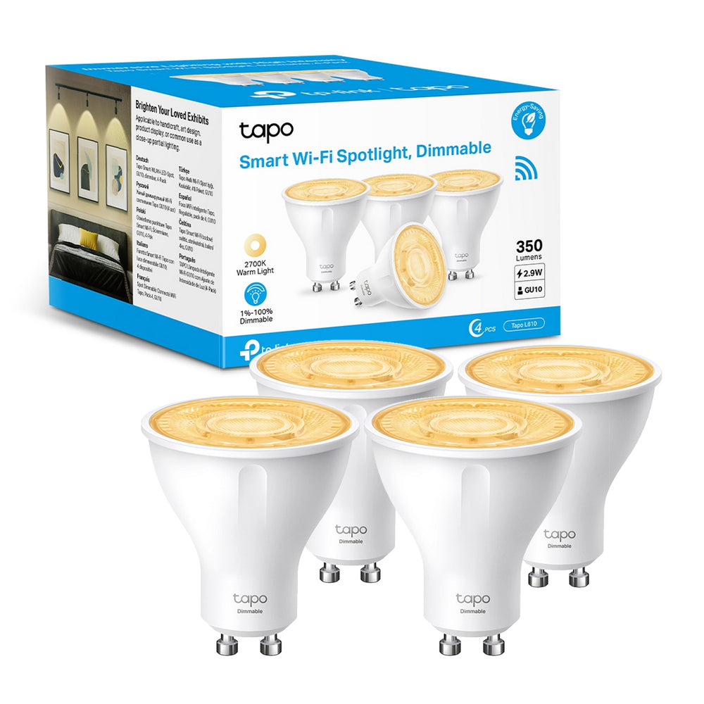 Tapo L610 Faretto LED Smart Wi-Fi Dimmerabile GU10, Controllo Vocale con Alexa, 4pz TP-Link Showroom viveresmart.store & augmentedrealityoffers.com - P. IVA 02867250694 - DI PENTA ALESSIO - VIALE NETTUNO 167, 66023, FRANCAVILLA AL MARE (CH) - REA CH-438573