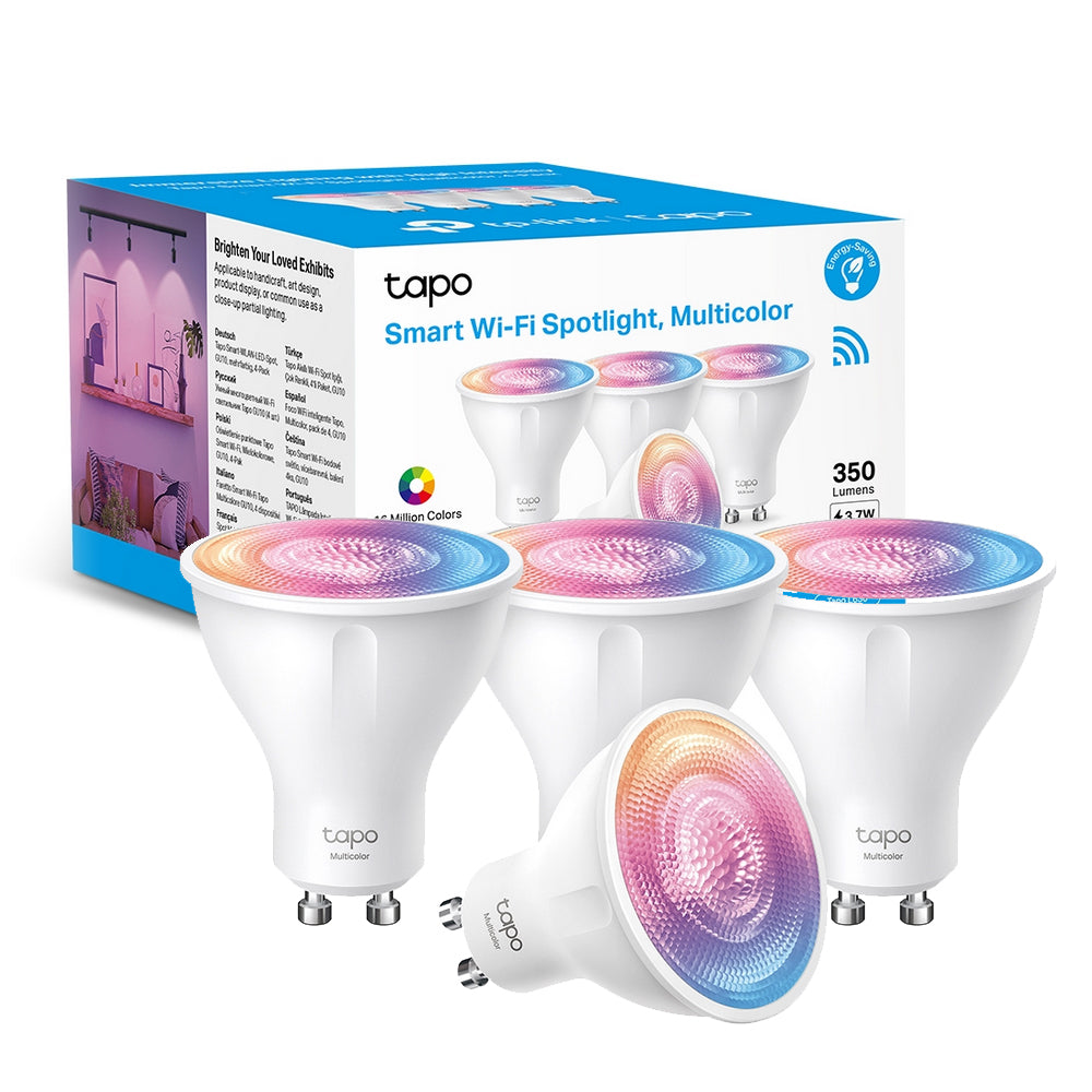 Tapo L630 Faretto LED Smart Wi-Fi Multicolore GU10, Controllo Vocale con Alexa, 4pz TP-Link Showroom viveresmart.store & augmentedrealityoffers.com - P. IVA 02867250694 - DI PENTA ALESSIO - VIALE NETTUNO 167, 66023, FRANCAVILLA AL MARE (CH) - REA CH-438573