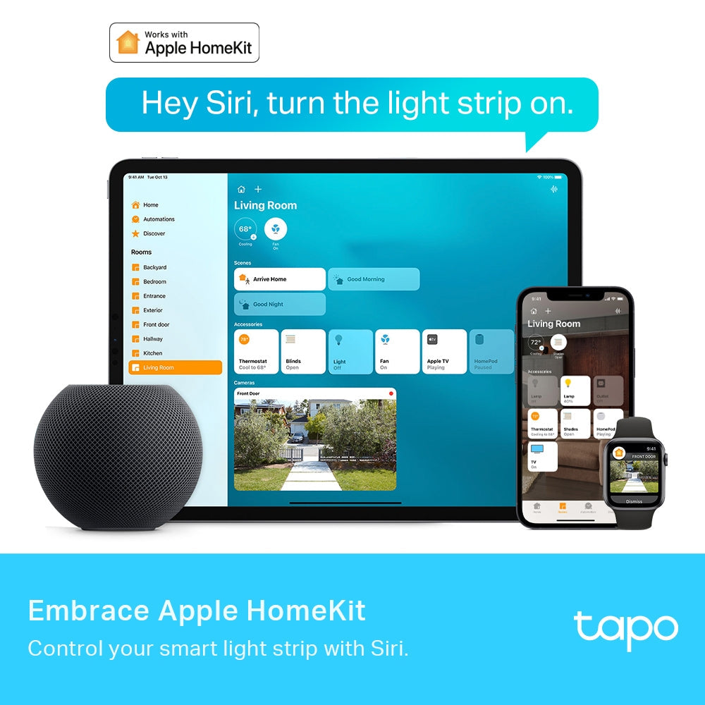 Tapo L930-10 Striscia LED Smart Wi-Fi Multicolore 2x5m, Extra-Luminosa, Zone Colore, Rivestimento Esterno, Controllo Vocale con Alexa TP-Link Showroom viveresmart.store & augmentedrealityoffers.com - P. IVA 02867250694 - DI PENTA ALESSIO - VIALE NETTUNO 167, 66023, FRANCAVILLA AL MARE (CH) - REA CH-438573