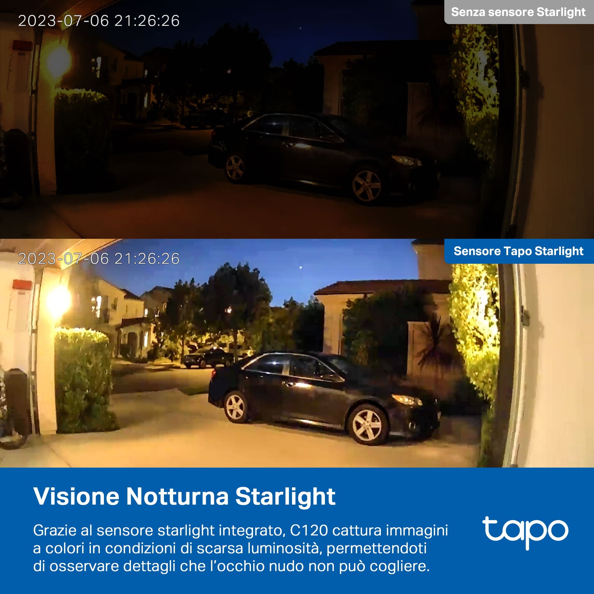 Tapo C120 Telecamera Wi-Fi Esterno/Interno 2K 4MP, Visione Notturna a Colori, Base Magnetica