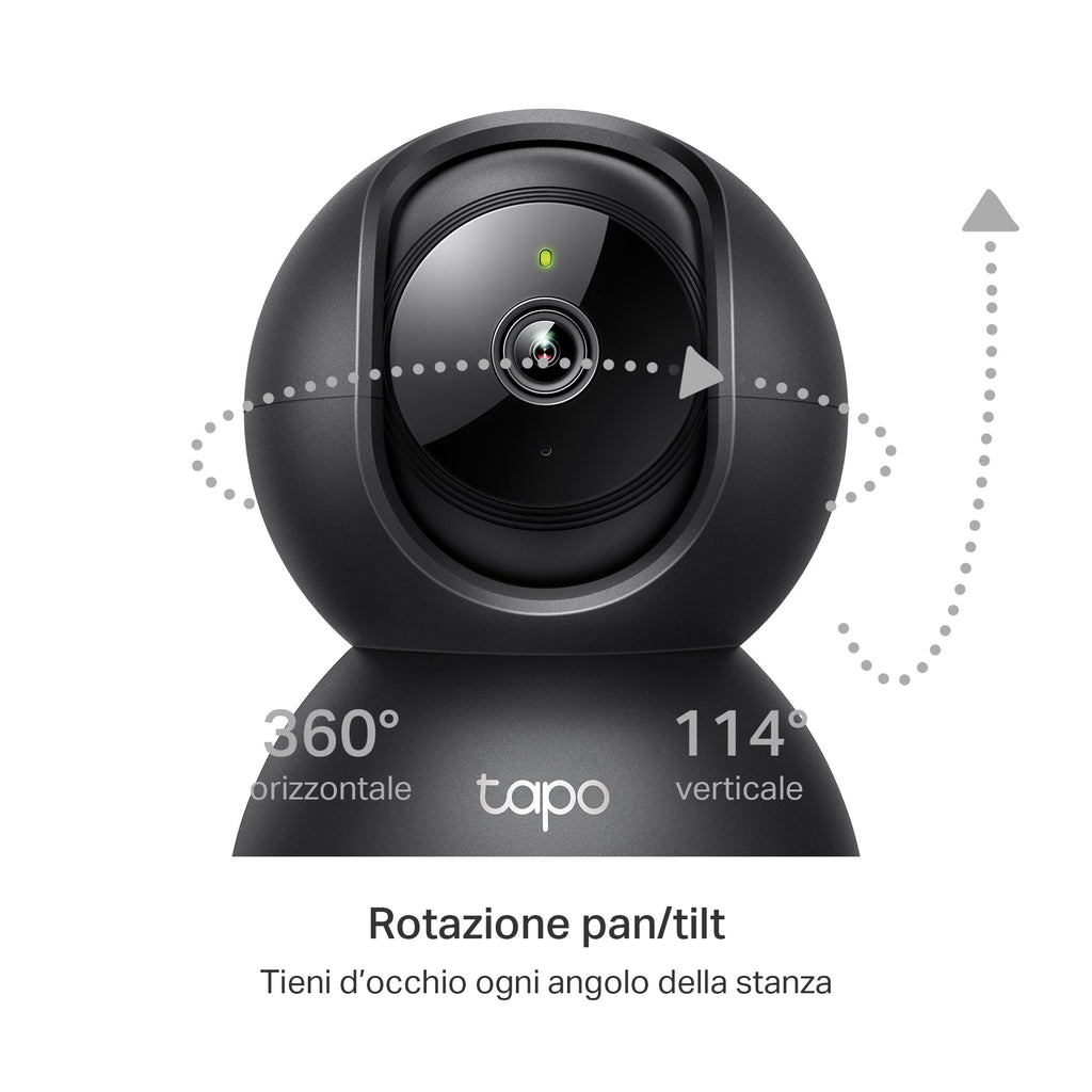 Tapo C211 Telecamera Wi-Fi Interno 2K 3MP, 360° Visuale, Nero TP-Link Showroom viveresmart.store & augmentedrealityoffers.com - P. IVA 02867250694 - DI PENTA ALESSIO - VIALE NETTUNO 167, 66023, FRANCAVILLA AL MARE (CH) - REA CH-438573