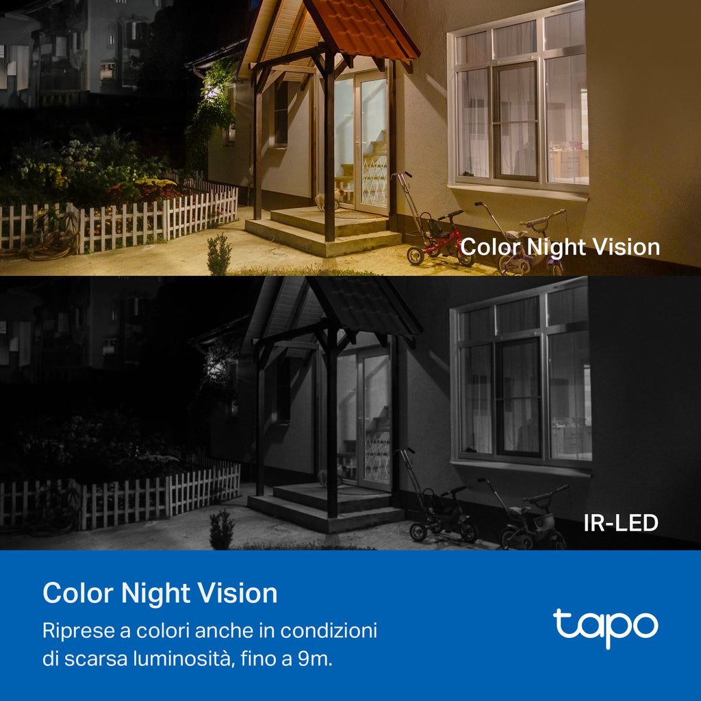 Tapo C410 Telecamera Wi-Fi Esterno a Batteria 2K 3MP, Visione Notturna a Colori, 4pz