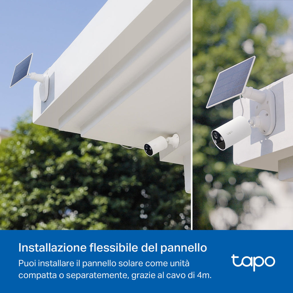 Tapo C410 KIT Telecamera Wi-Fi Esterno a Batteria 2K 3MP con Panello Solare, Visione Notturna a Colori