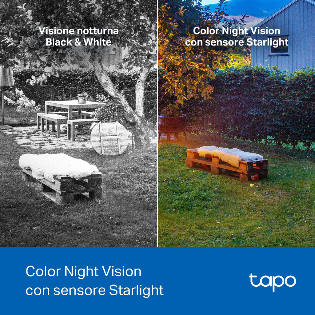 Tapo C425 Telecamera Wi-Fi Esterno a Batteria 2K 4MP, Visione Notturna a Colori, Base Magnetica, 2pz