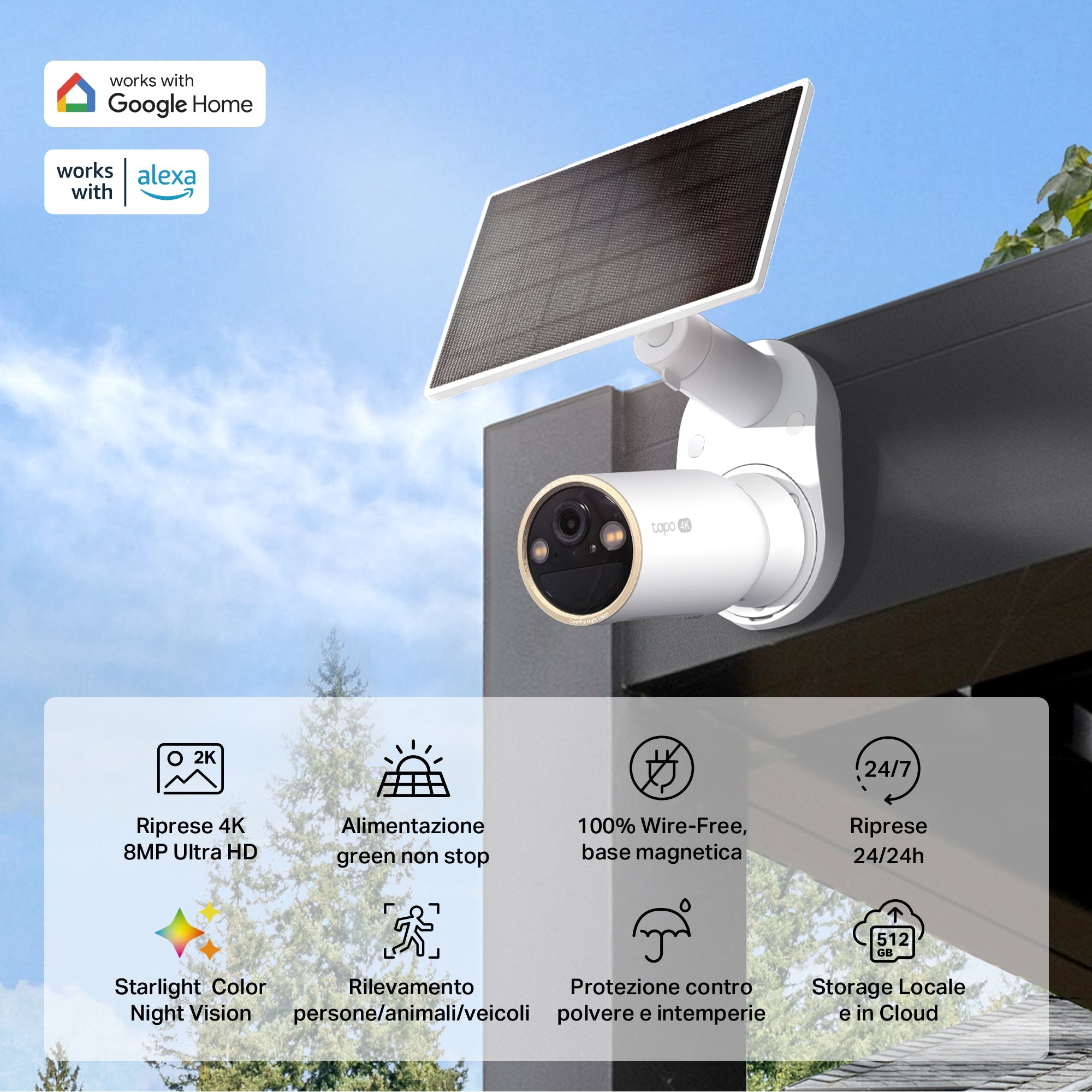 Tapo C460 KIT Telecamera Wi-Fi Esterno a Batteria 4K 8MP con Panello Solare, Visione Notturna a Colori Starlight, Base Magnetica TP-Link Showroom viveresmart.store & augmentedrealityoffers.com - P. IVA 02867250694 - DI PENTA ALESSIO - VIALE NETTUNO 167, 66023, FRANCAVILLA AL MARE (CH) - REA CH-438573